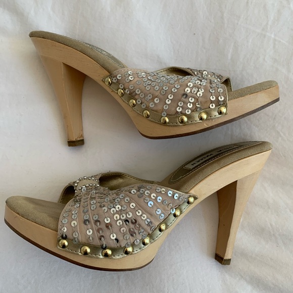 Steve Madden wood sequin shoes - Picture 2 of 2